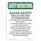 Signmission OSHA INSTRUCTIONS Sign, Sauna Reduce Risk, 10in X 7in Rigid Plastic, 7" W, 10" L, Portrait OS-SI-P-710-V-11484 - alternate 1